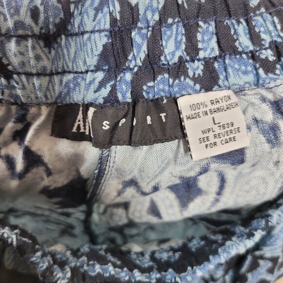 NEW Vintage Pants Size Large Wide Leg Elastic Stretch Waist Pockets Floral Alt - Picture 8 of 8